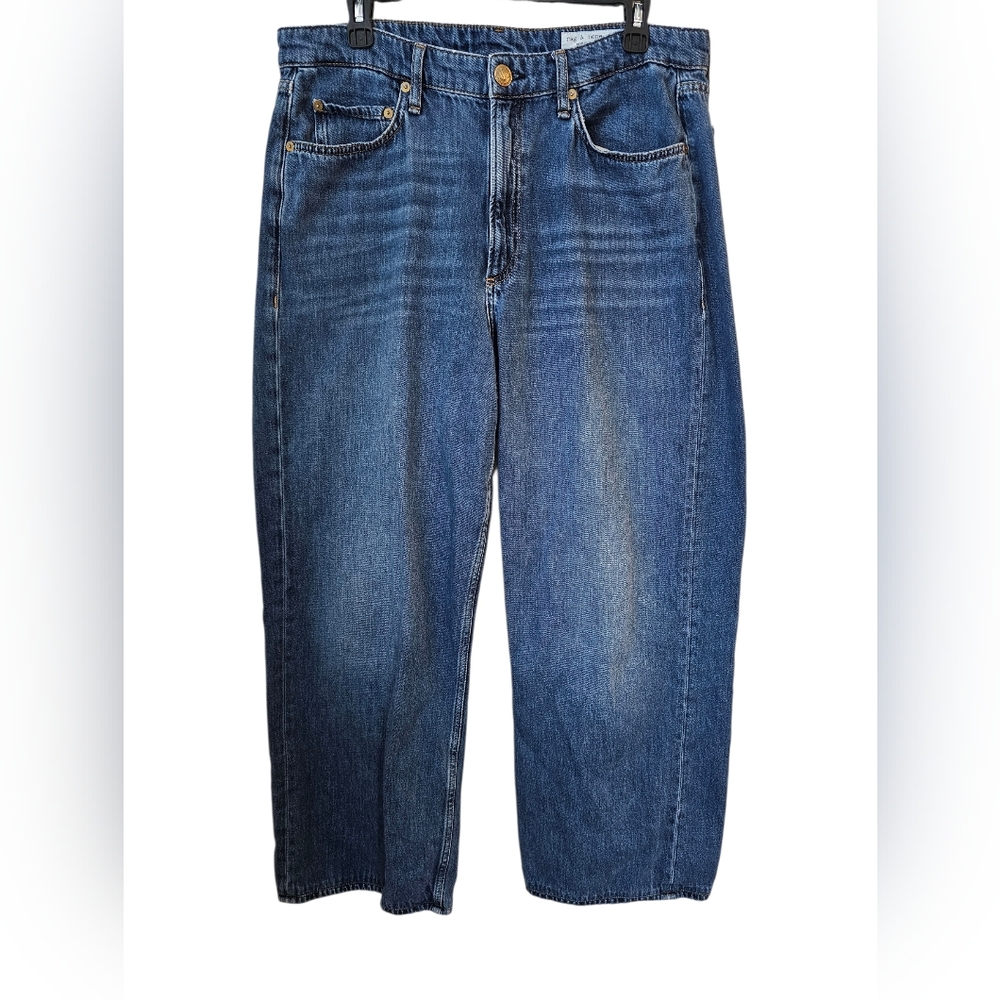 Rag & Bone Logan Mid-Rise Wide Leg Jeans Size 31 Tag, 34 Measurments